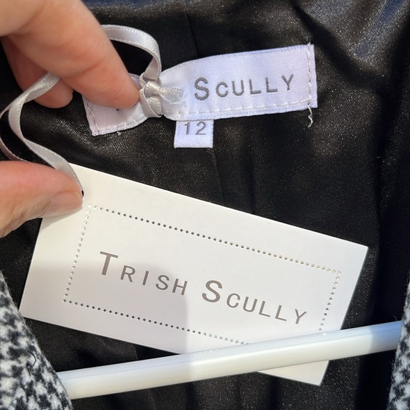 Trish Scully Women's Houndstooth Double Breasted Blazer 12 Wool Academia Preppy - Picture 4 of 11